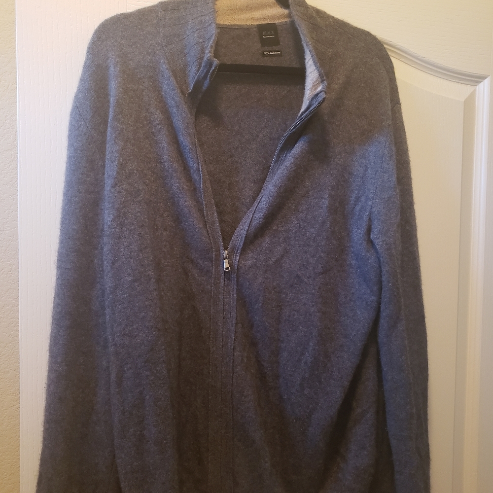 Saks Fifth Avenue Cashmere Zip Up Sweater